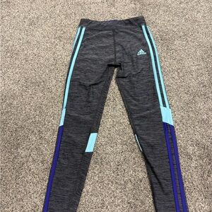 Adidas Kids Charcoal and Aqua Leggings
